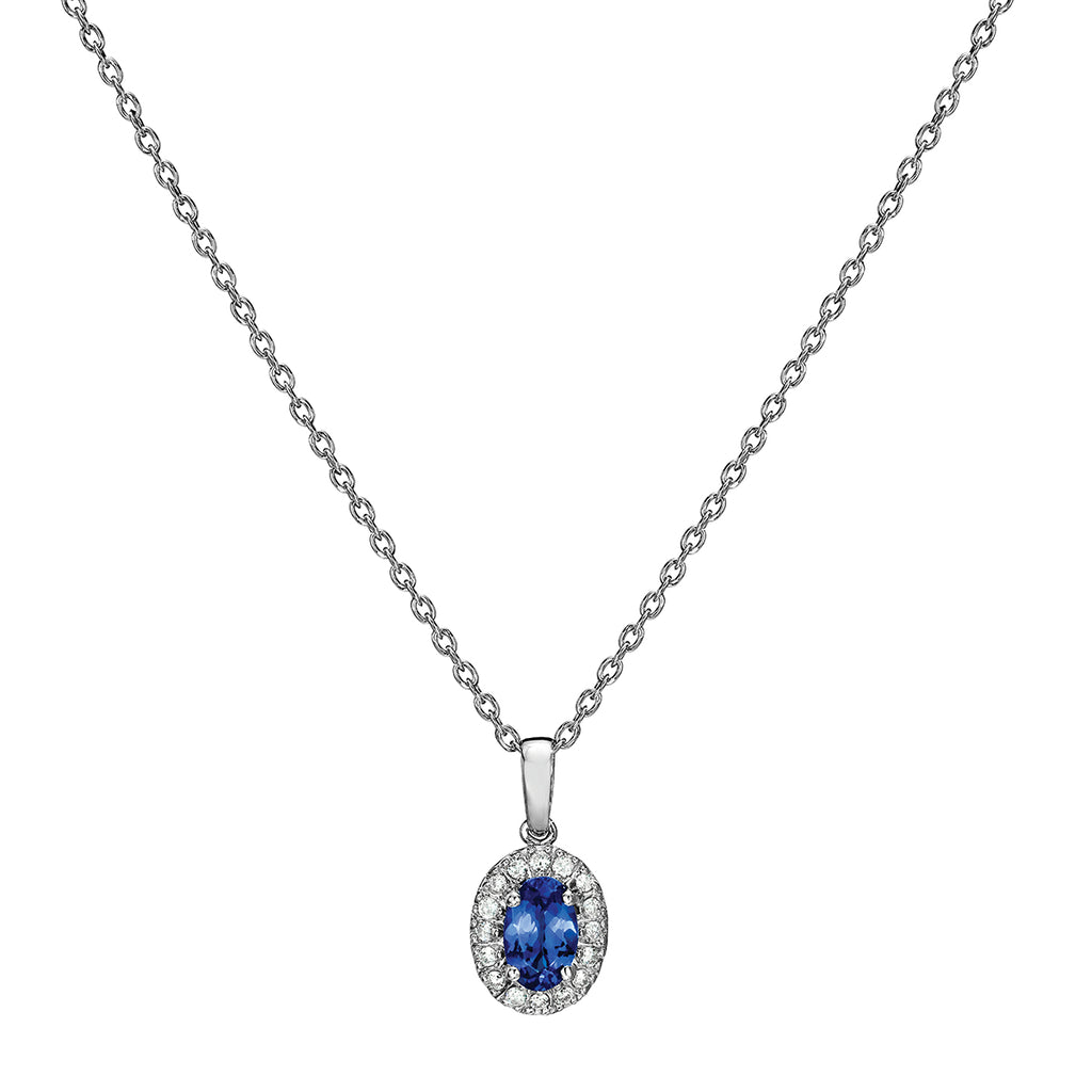 oval cut tanzanite diamond pendant sterling silver