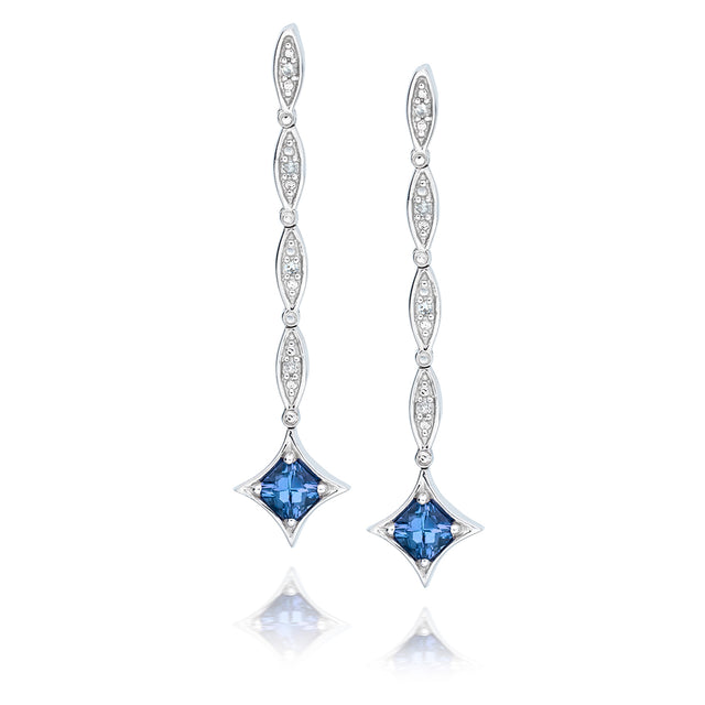 dangling day to night tanzanite earrings sterling silver