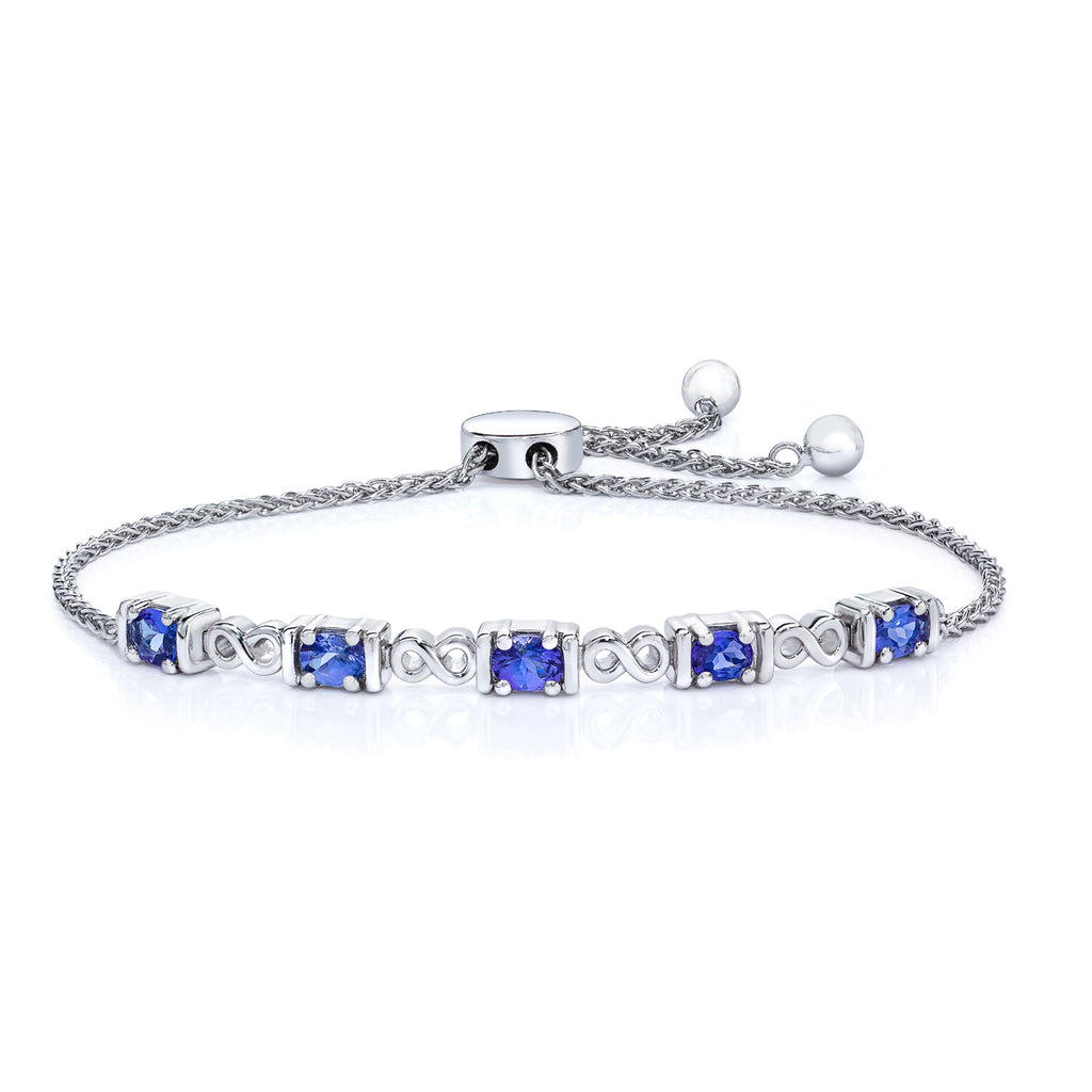 tanzanite bolo bracelet sterling silver