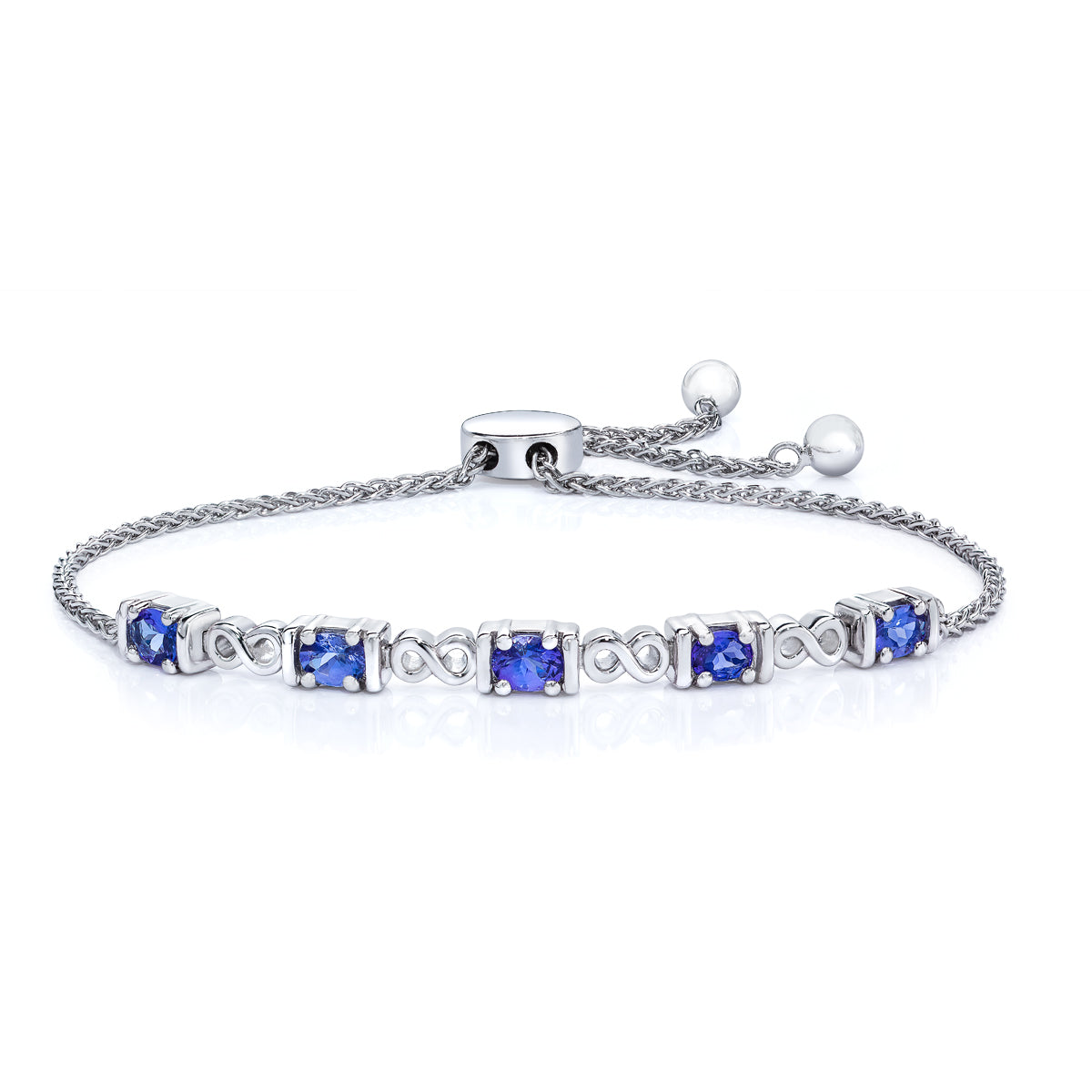 tanzanite bolo bracelet sterling silver