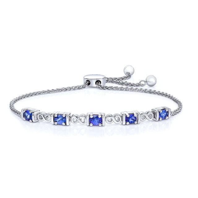 tanzanite bolo bracelet sterling silver