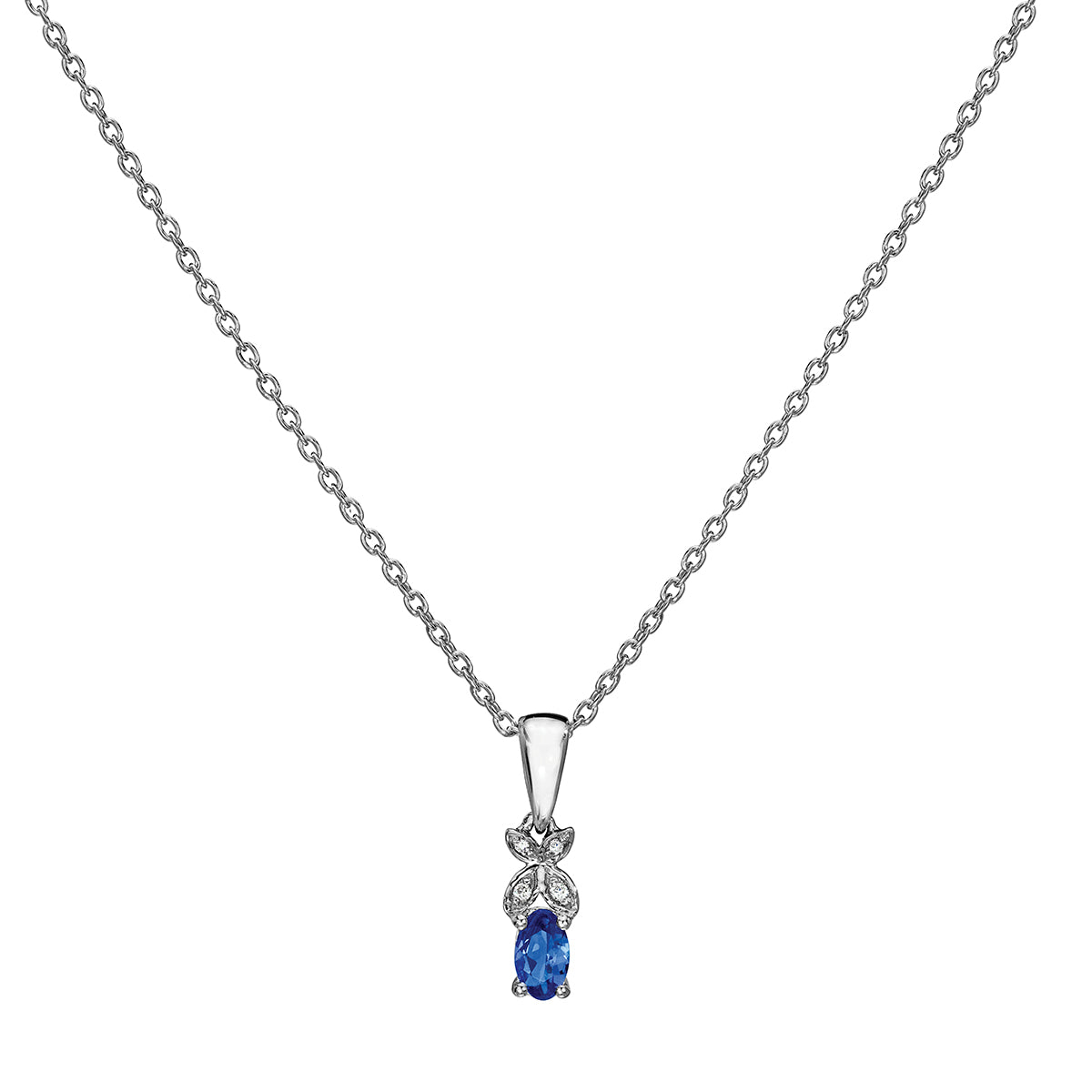 round cut tanzanite and diamond drop pendant sterling silver