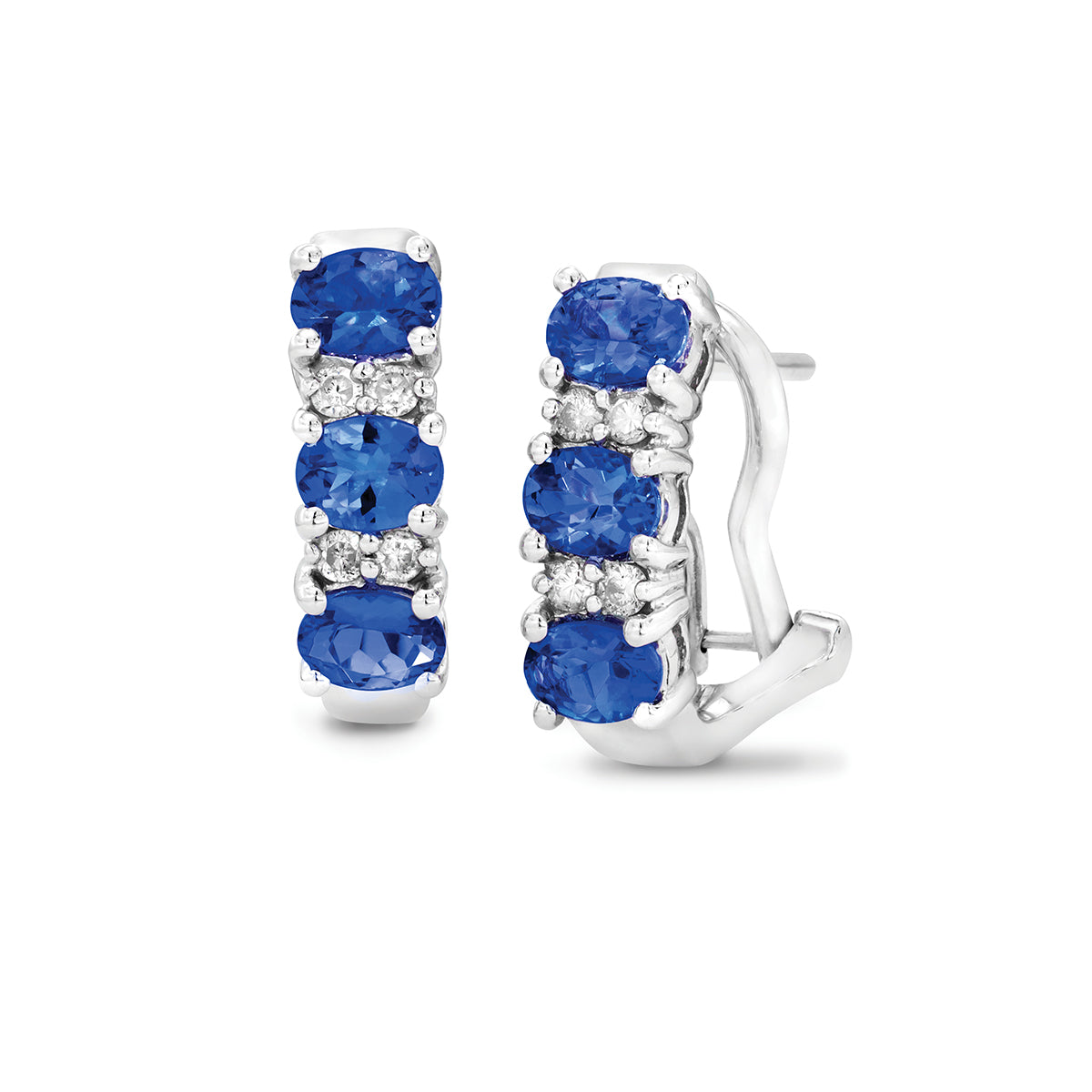 Safi Kilima Tanzanite & Diamond Earrings in Sterling Silver (1.05 ctw)