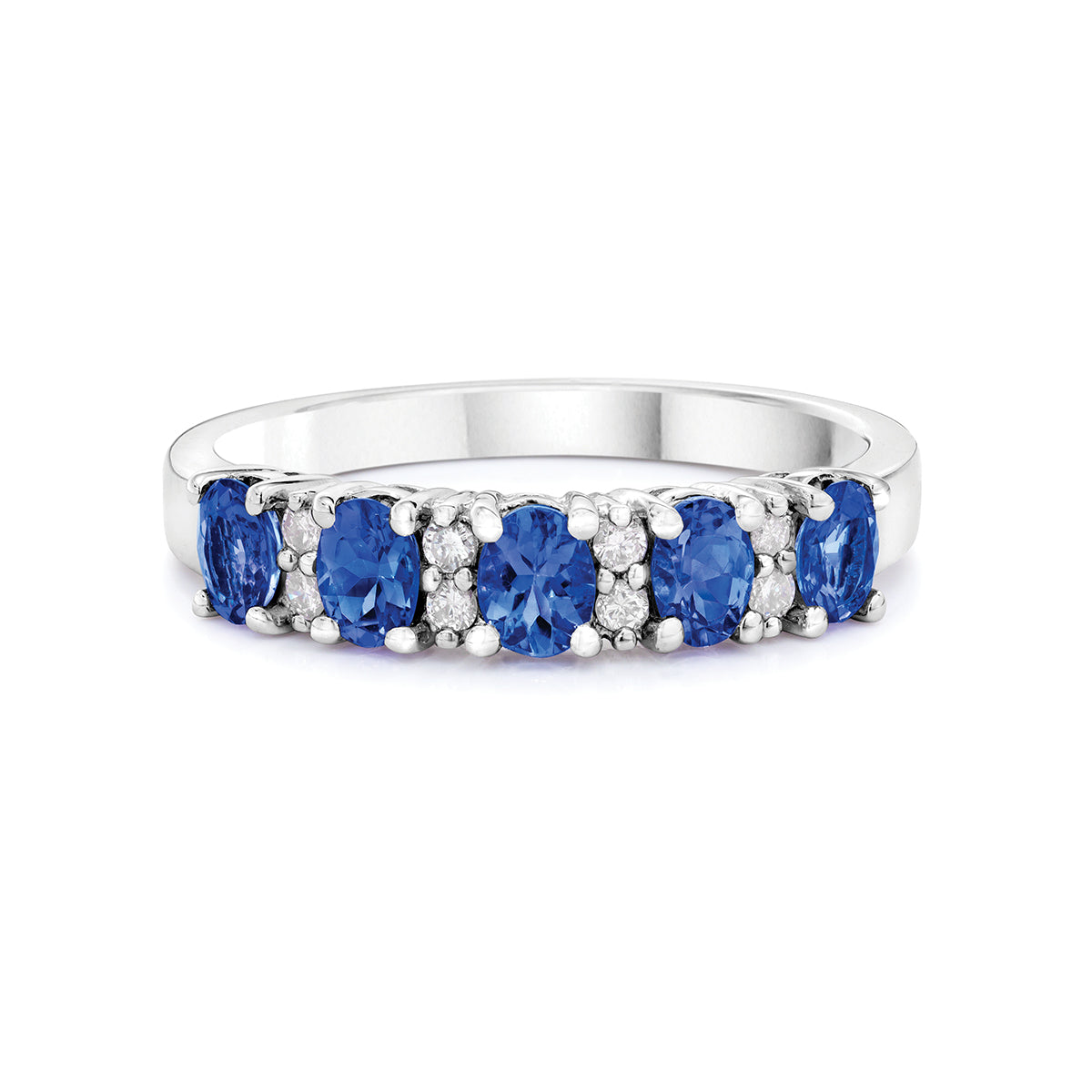 Sterling Silver Oval Tanzanite and Diamond Ring Sterling Silver Oval Tanzanite and Diamond Ring