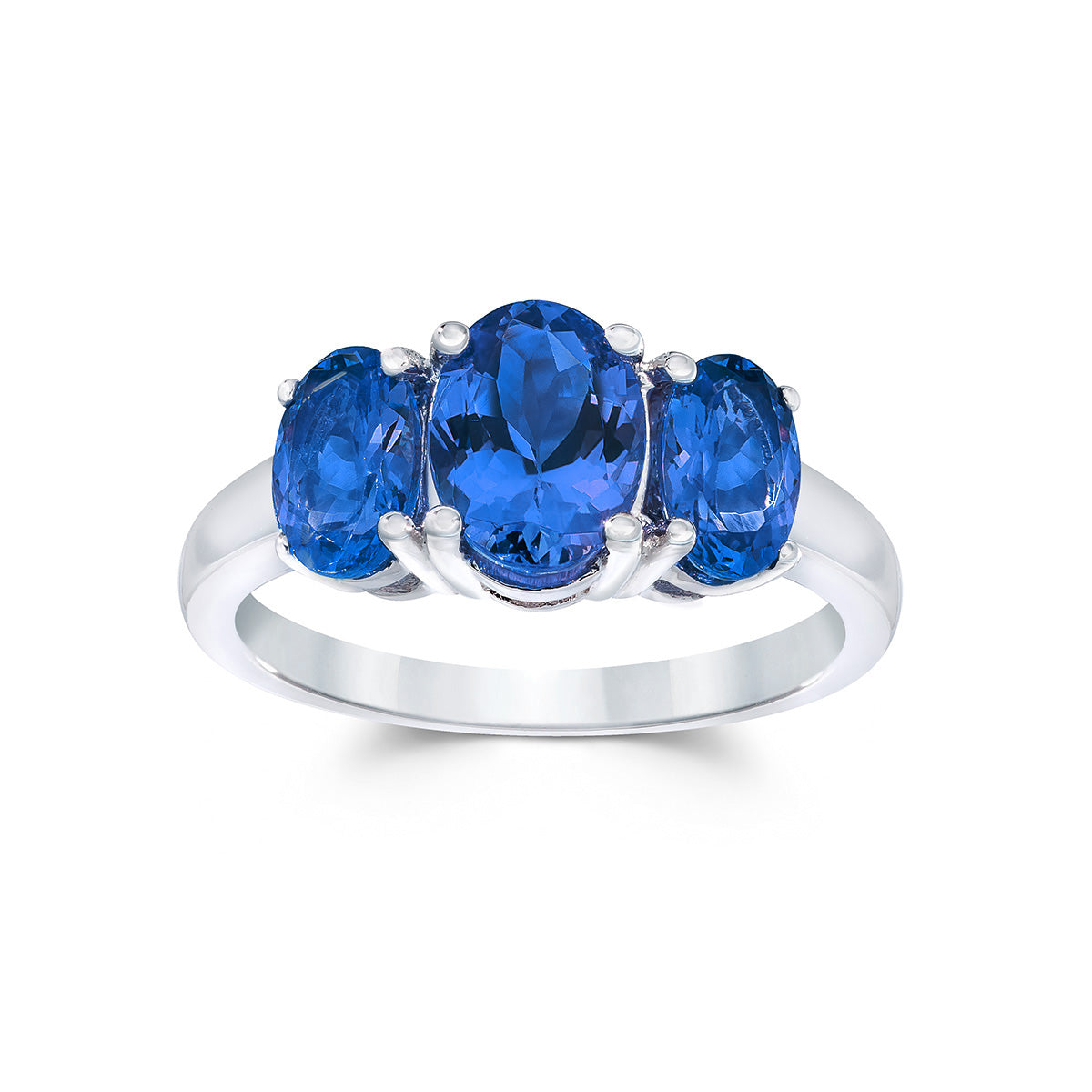 three stone tanzanite ring sterling silver