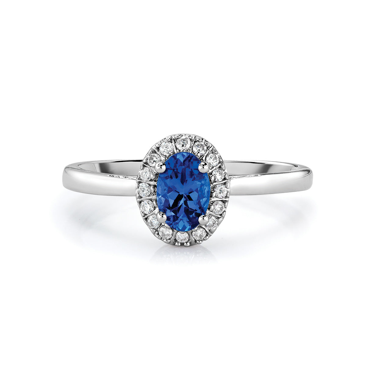 Sterling Silver Oval Tanzanite and Diamond Ring Sterling Silver Oval Tanzanite and Diamond Ring