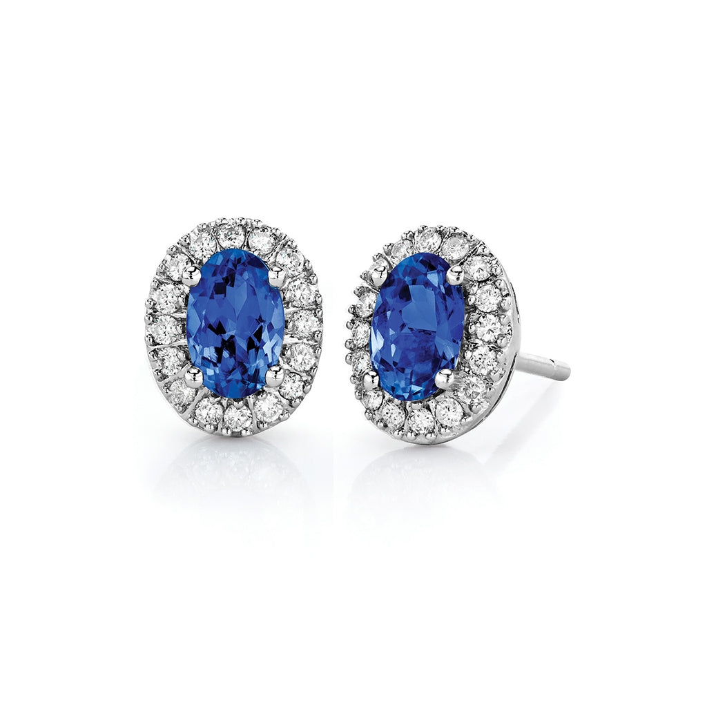 oval cut tanzanite diamond earrings sterling silver studs